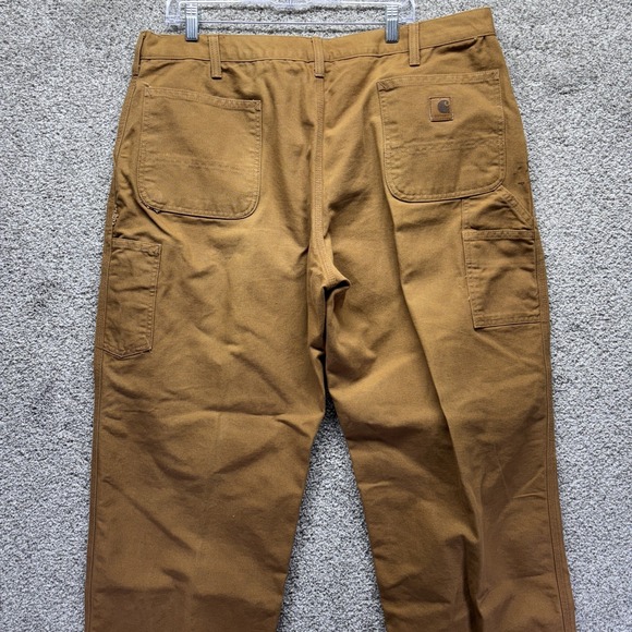 Carhartt Pants Mens 40x30 Brown Canvas Duck Dungaree Fit Carpenter B11‎ BRN - Picture 5 of 10